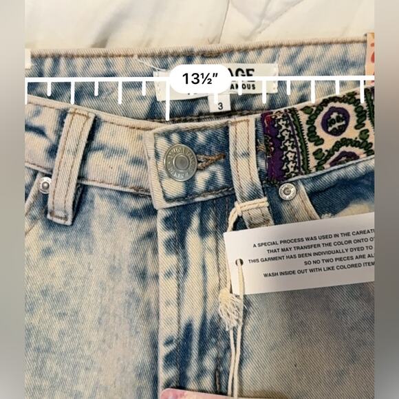 Almost Famous Colorful Patchwork Flare Jeans - Picture 6 of 6